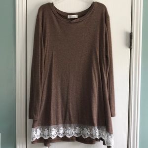 Flowy Top with Lace Trim